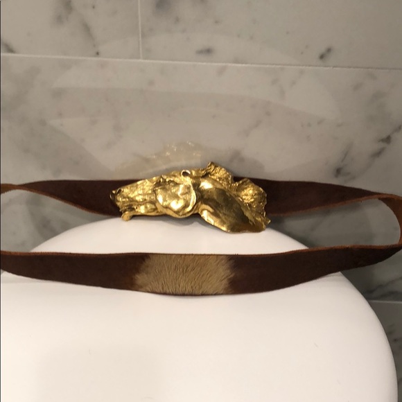 Christopher Ross Vintage 24k Wild Horse Head Belt - Picture 4 of 7